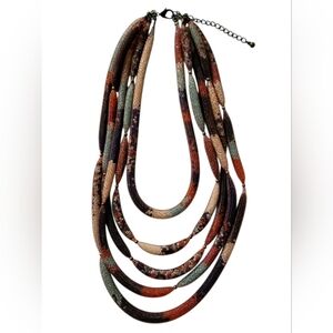 Chico's vintage colorful mesh necklace & earrings set